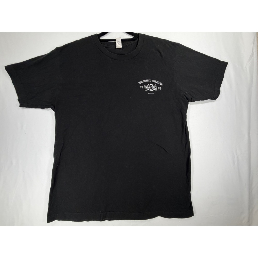 Crunch Fitness T-Shirt Mens L Black Excellent Practicing Safe Sets Graphic Tee